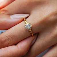 Moissanite Round Bag Diamond Ring for Women