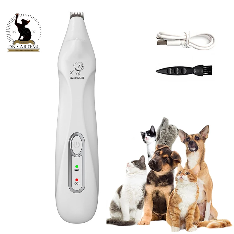 

Электрический светодиодный триммер для собак и кошек, набор для ухода, бритва для собак, аккумуляторная батарея USB, лапа для домашних животных, ухо для ног