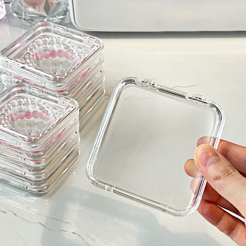 Transparent Acrylic Storage Box Peripheral Badge Organizer Case Jewellery Dustproof Sealed Square Protective Box Badge Display