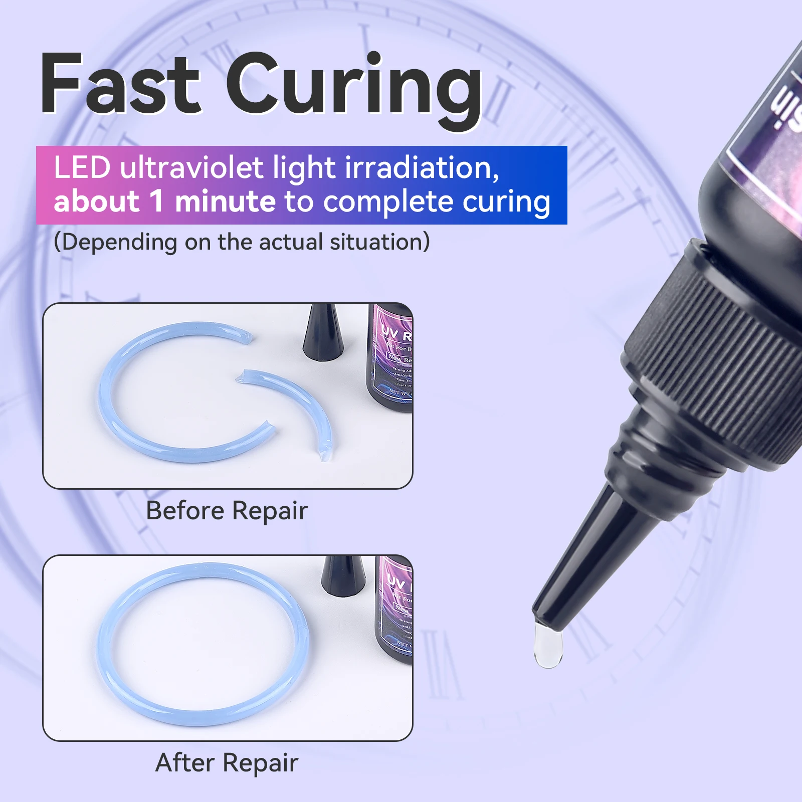 High-Transparency Fast-Drying UV Epoxy Resin Glue for DIY Jewelry and Crafting - 20g/30g/50g