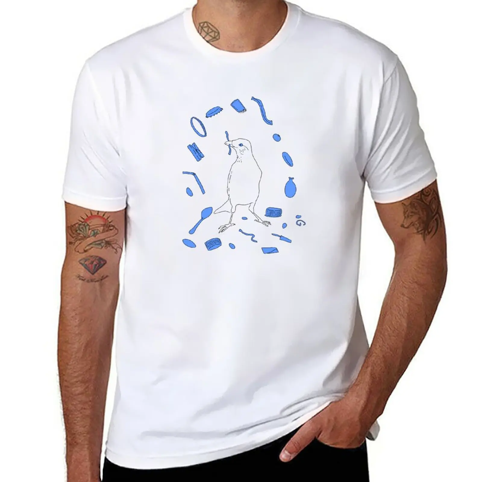 

New Bower bird Blue T-Shirt new edition t shirt custom t shirts design your own quick drying t-shirt T-shirt men