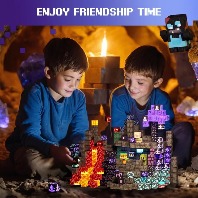Blocs de construction magnétiques Mine World, briques de construction magnétiques, ensemble de jouets sensoriels éducatifs STEM, cadeau pour garçon, fille, enfants 5 Blocs de construction magnétiques Mine World, briques de construction magnétiques, ensemble de jouets sensoriels éducatifs STEM, cadeau pour garçon, fille, enfants 5