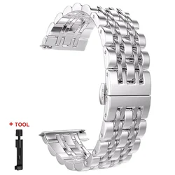 Stainless Steel Metal Watch Strap Wristband Bracelet, 22mm & 20mm for 20mm (Silver tool)