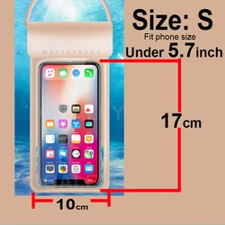 Universal Waterproof Phone Case and Diving Pouch for Swimming and Beach Use (Champagne Gold S)