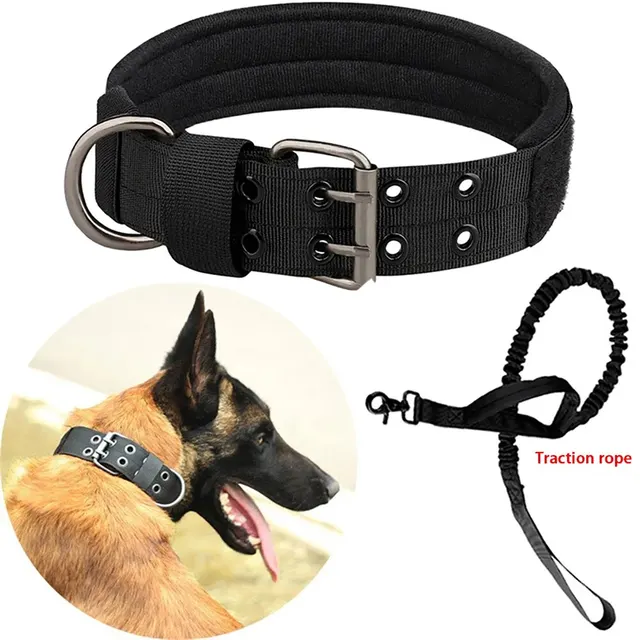 Pet Products Outdoor Tactical Dog Collar Breathability Nylon Collar Medium and Large Dog Training Neck Collar Dog Traction Rope Pet Products Outdoor Tactical Dog Collar Breathability Nylon Collar Medium and Large Dog Training Neck Collar Dog Traction Rope