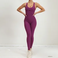 Sexy Cross Backless Scrunch Sport Jumpsuits Monkeys Women Sportswear One Piece Gym Yoga Workout Clothing Female Fitness Overalls - Image 3