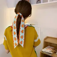 Hot sales Women Scarf lady Wraps Elegant Floral Dot Spring Summer silk scarves square Head Neck Hair Tie Band Neckerchief skinny