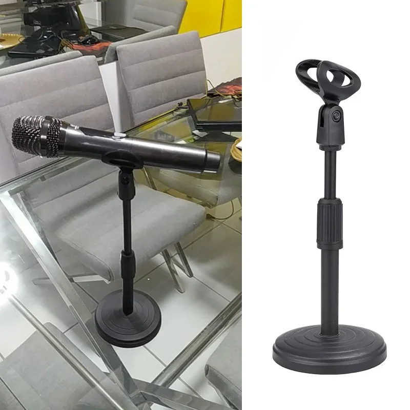 Desktop Microphone Stand Upgraded Adjustable Table Mic Stand with Base Micro Microphone Holder Mic Clip for Podcasts Singing microphone stand