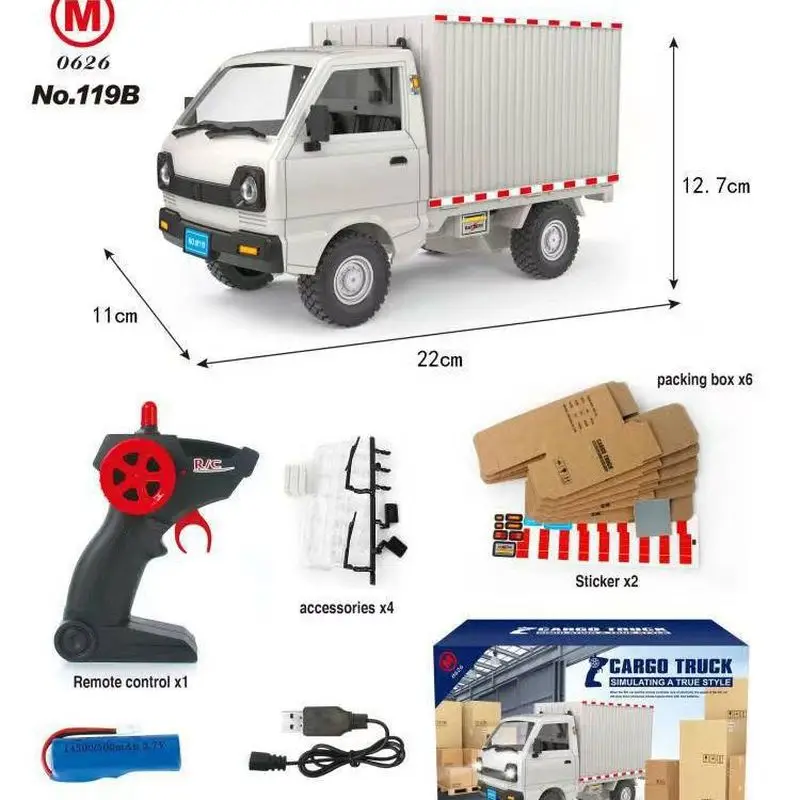 Simulation remote control car Suzuki Wuling micro card box truck Liuzhou car charging truck truck children's toy gift 3