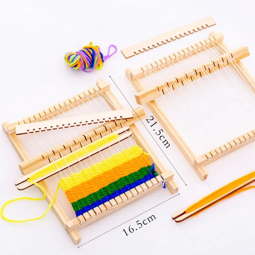 뜨게 직조 미니 DIY 전통 나무 직조 장난감, 수제 뜨게 기계, 액세서리 포함, 1 개