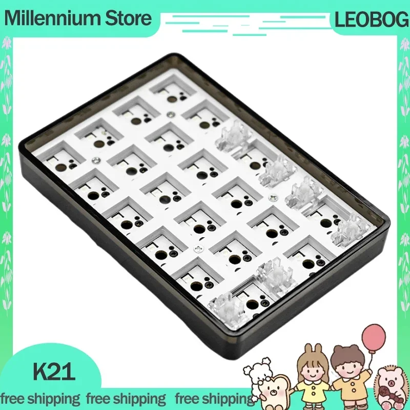 Набор клавиатур Leobog K21, беспроводная клавиатура, 3 режима, USB/2,4G/Bluetooth, Rgb, горячая замена, 21 клавиша, миниатюрная цифровая клавиатура под заказ, подарки