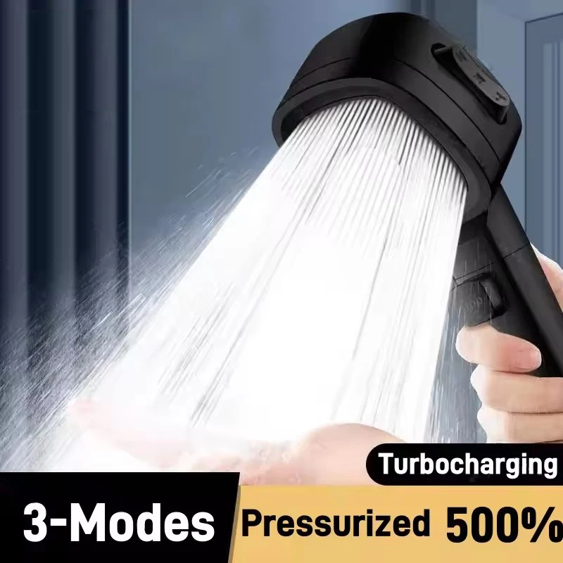 Enhanced Water-Saving High Pressure Shower Head with Adjustable Massage Sprayer and One-Key Stop