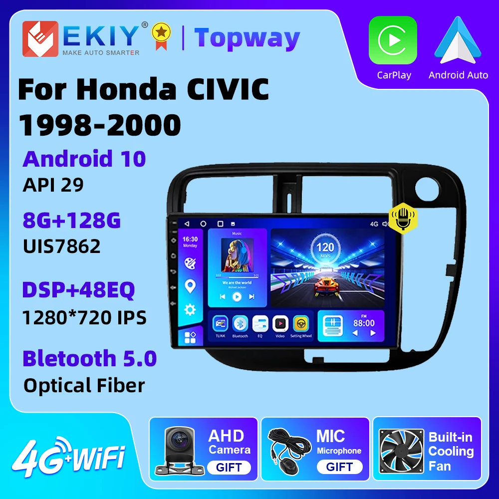 

EKIY Android Car Radio For Honda CIVIC 1998-2000 Video Camera 2 Din Radio Navigation GPS Multimedia Video Player 4G WIFI