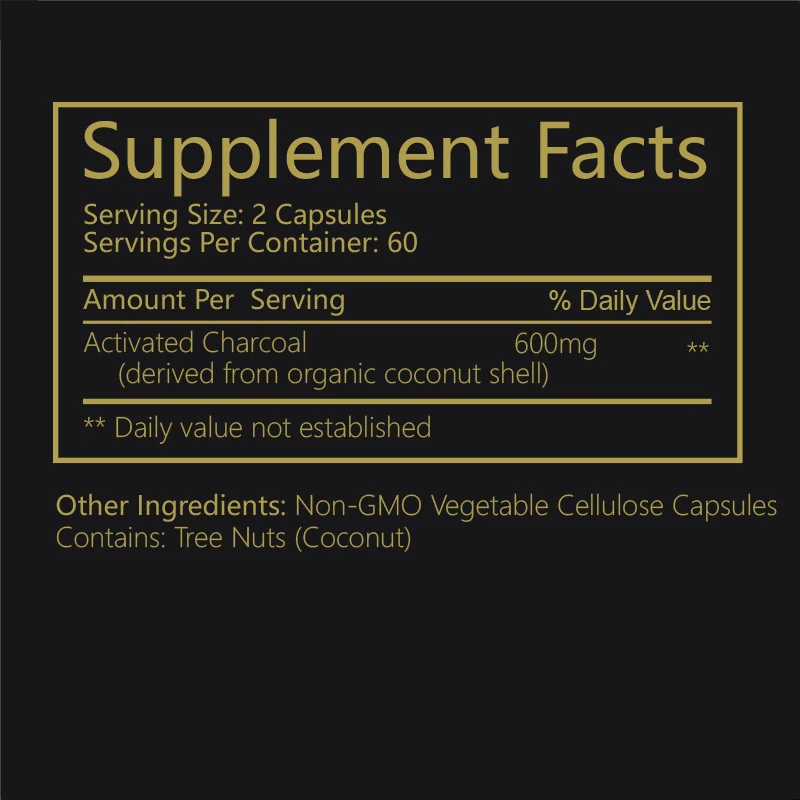 Activated Coconut Charcoal Relieves Gas Bloating and Natural Detoxification Metabolism