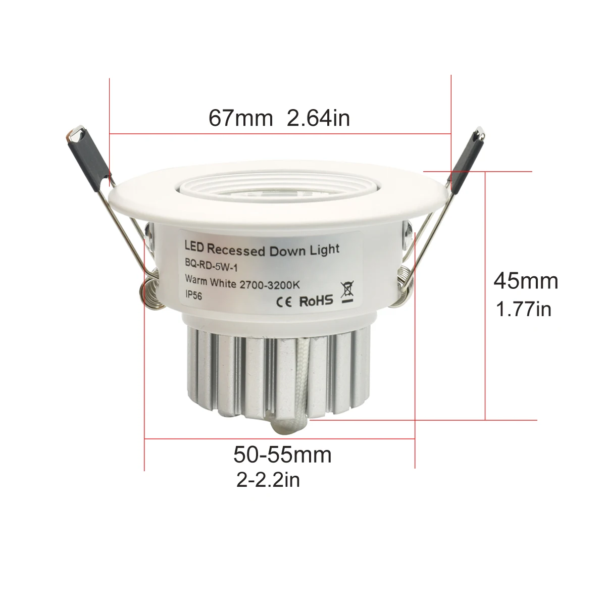 5W Anti-glare Downlights LED Spot Light Ceiling Dimmable Interieur Encastrable with Driver 110V 220V Home Decor 6pcs get 10% off