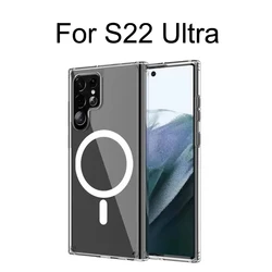 Luxury Clear Cover with Magnetic Closure and HD Protection (For S22 Ultra)