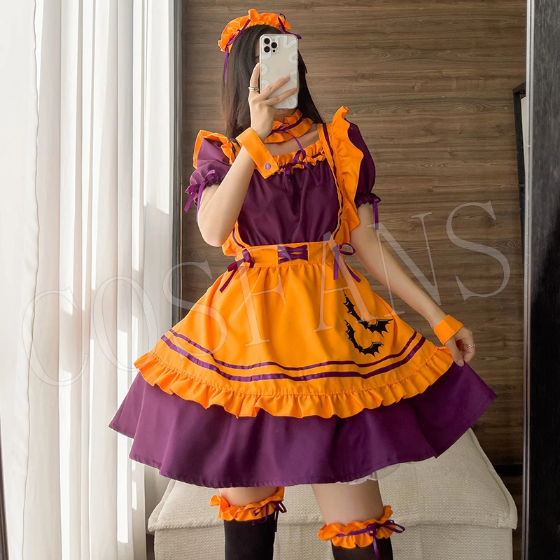 

Anime Lovely Maid Cosplay Halloween Costume Cosplay Maid Outfit Restaurant Amusement Park Embroidered Dress Suit