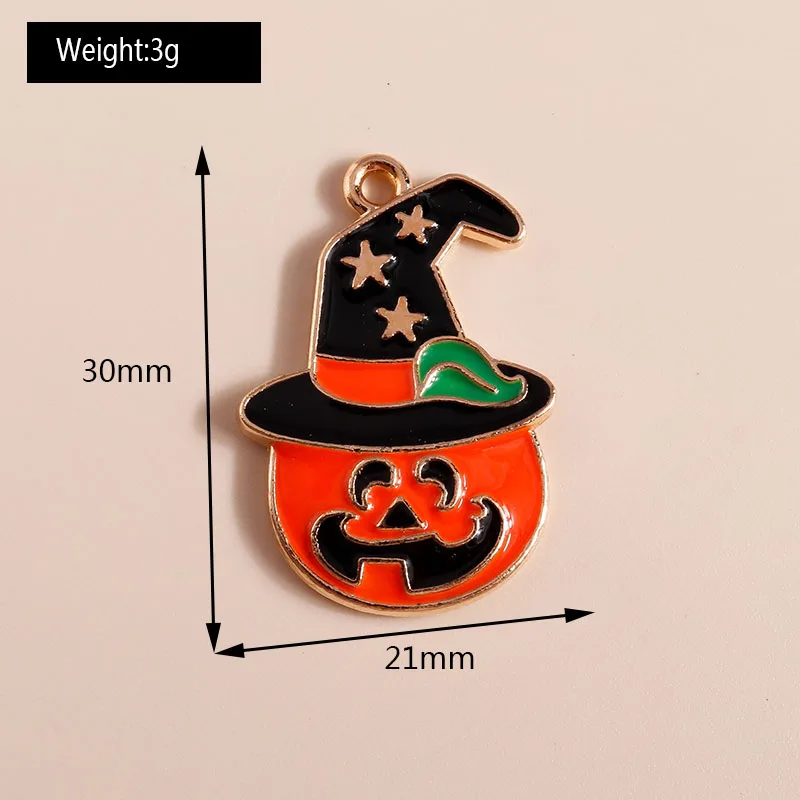 20 Stück süße Emaille Halloween Geist Kürbis Fledermaus Charms Anhänger für Schmuckherstellung Tropfen Ohrringe Halsketten Armbänder DIY Zubehör – Detail 21