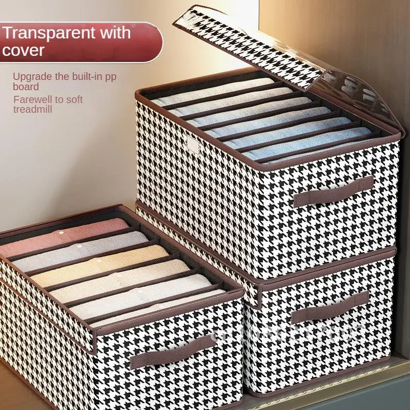 

Box Storage Clothes Bedroom Organizing Separated Jeans Storage Box Foldable Clothes With Lid Pants Storage Organizer Boxes