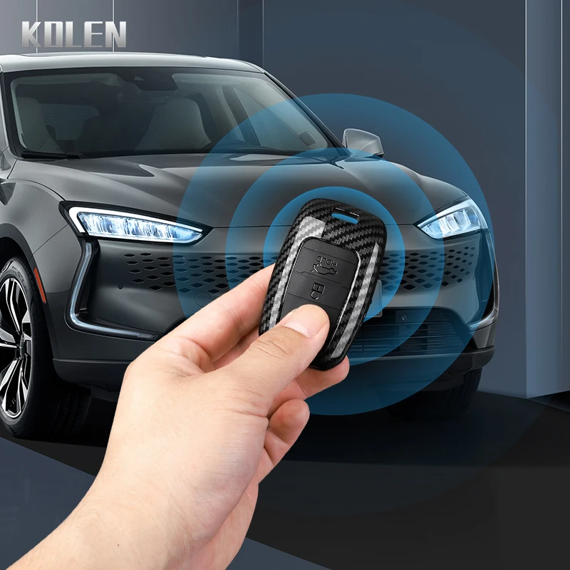 Sleek Carbon Fiber Style Car Key Case Cover