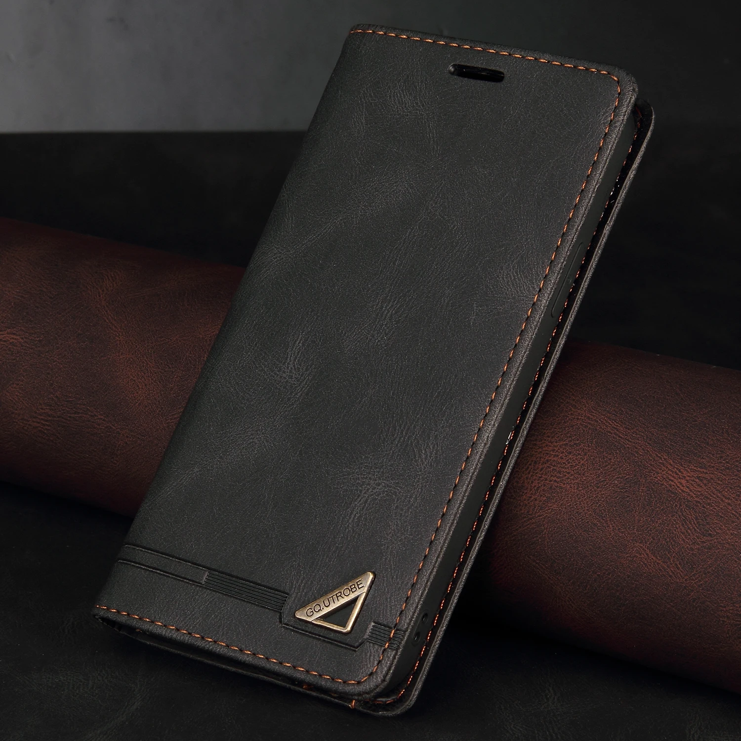thumbnail image 1 of Luxury RFID Blocking Protect Leather Flip Case For iPhone 15 14 13 12 11 Pro XS Max XR X 8 7 6 Plus SE 2022 Wallet Phone Cover, 1 of 5