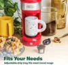 Dual Brew Single Serve Coffee Maker, K-cup - Carefree Auto Shut Off & Adjustable Tray, 14oz, Red | USA | NEW 4