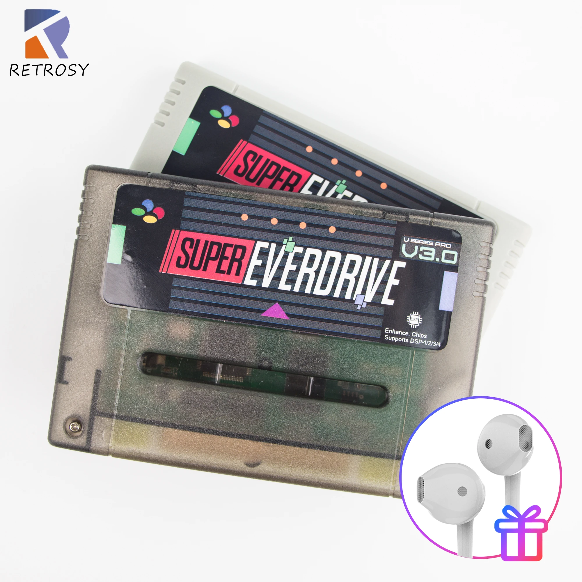 SNES 16비트 비디오 게임 콘솔 카트리지용 새로운 Super DSP 버전 플러스 3000 in 1 REV 3.0 게임 카드