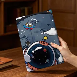 Cartoon Astronaut Cute Tablet Case with Pen Tray, Fits Various Sizes - OPPO Pad Mini 8.8 (039PBYA8001PBYSS)