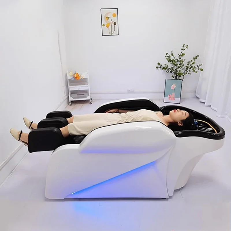 

Water Therapy Hair Salon Chair Shampoo Basin Luxury Massage Head Spa Bed Lounge Comfort Shampouineuse Salon Equipment LJ50SC