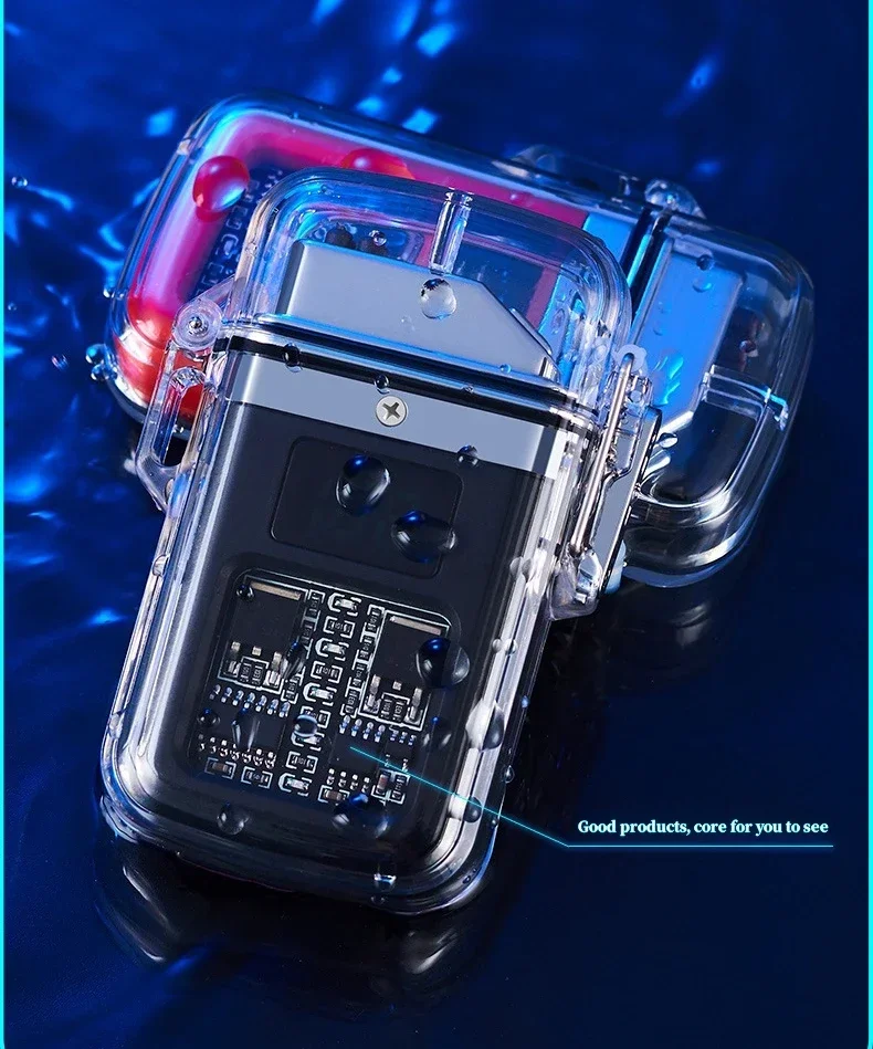 Description Picture 5 of itemHigh-end USB Rechargeable Double Arc Plasma Pulse Lighter Waterproof and Windproof Flameless Battery Display Electric Lighter