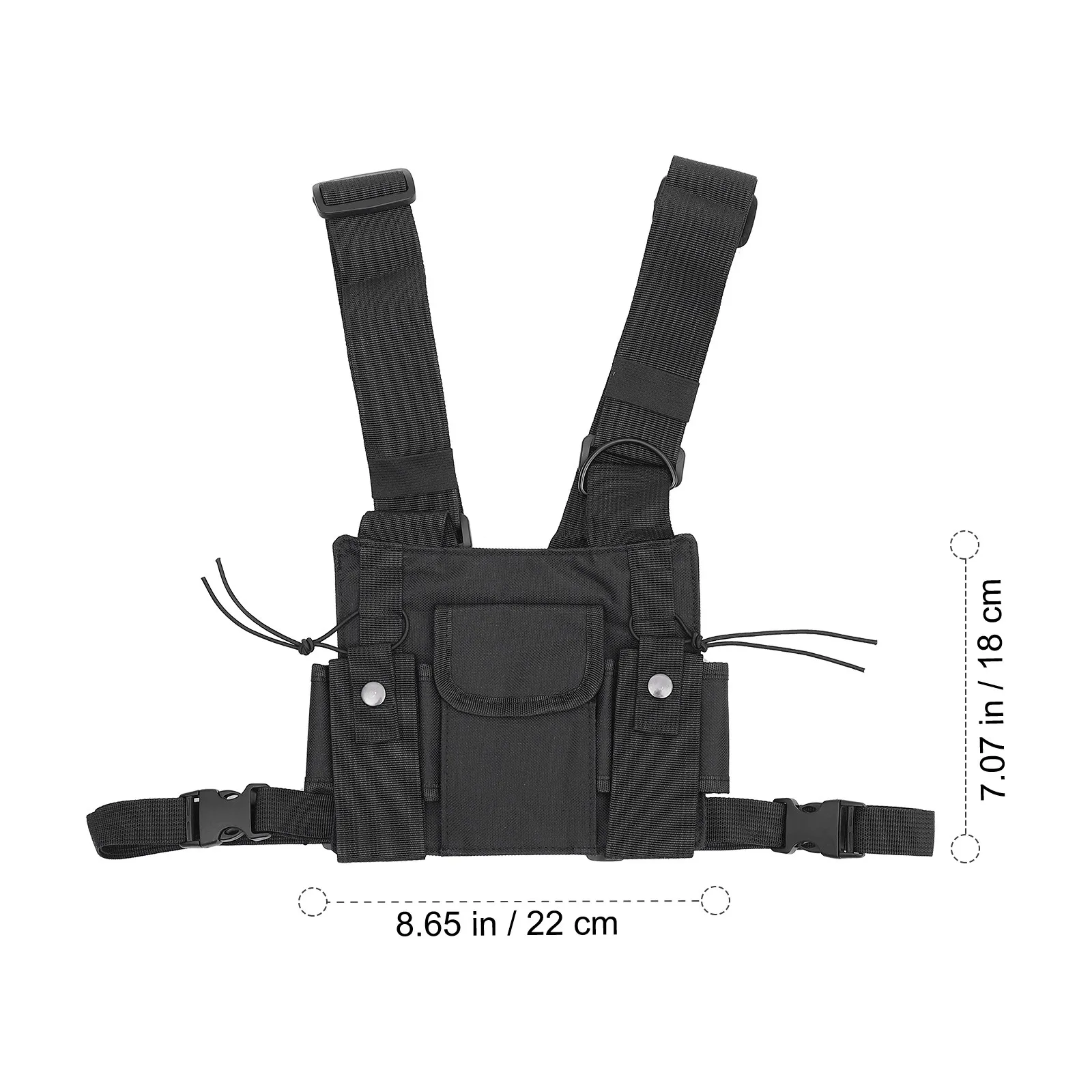 헤비듀티 무전기 가슴가방 조끼, 조절 가능한 어깨끈, 장수명 안테나 지원, 아웃도어 활동용 무전기 하네스
