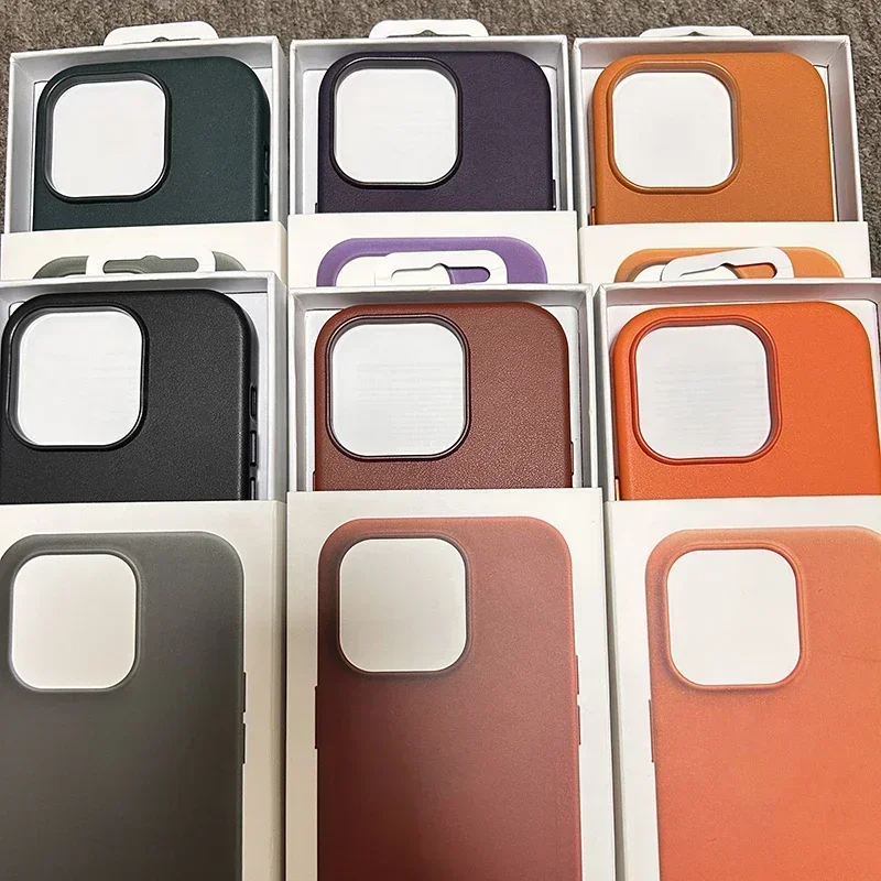 Premium Quality Leather Magnetic Charging Case for iPhone - Compatible with MagSafe