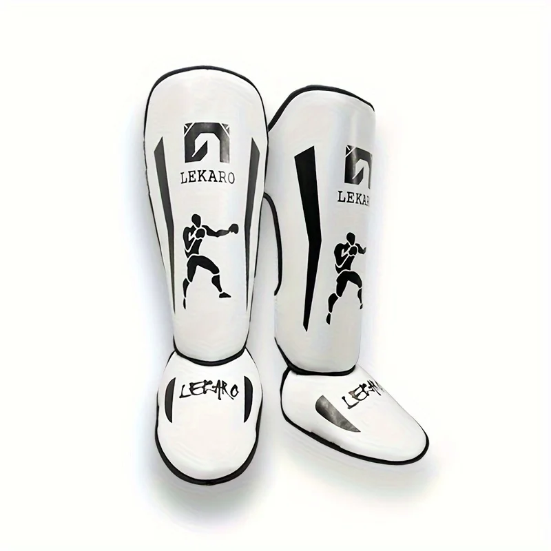 Lekaro adult fighting shin guards fighting shin guards for competitions PU Muay Thai Sanda leg protection sleeves shin guard pads soccer shin guards kickboxing leg guards kickboxing shin guards