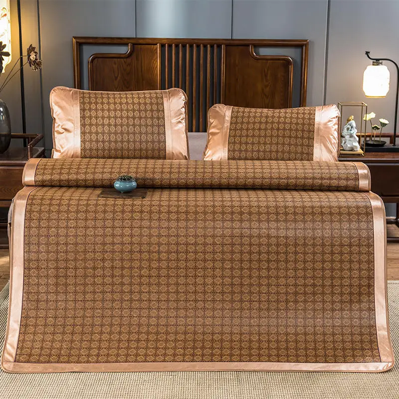

Summer bamboo rattan mat adult children's cool sleeping mat kit 90/150/180cm portable foldable double bed protection pad
