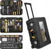 DEKO 258 Piece Tool Kit with Rolling Tool Box Socket Wrench Hand Tool Set Mechanic Case Trolley Portable 1