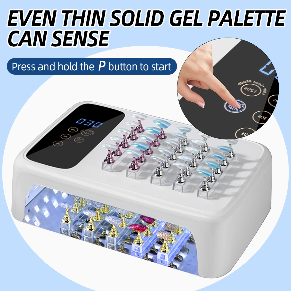 Rechargeable UV LED Nail Lamp Professional Nail Dryer with 69 Beads 4 Timers Settings Large Space and Auto Senso for Home Salons 4