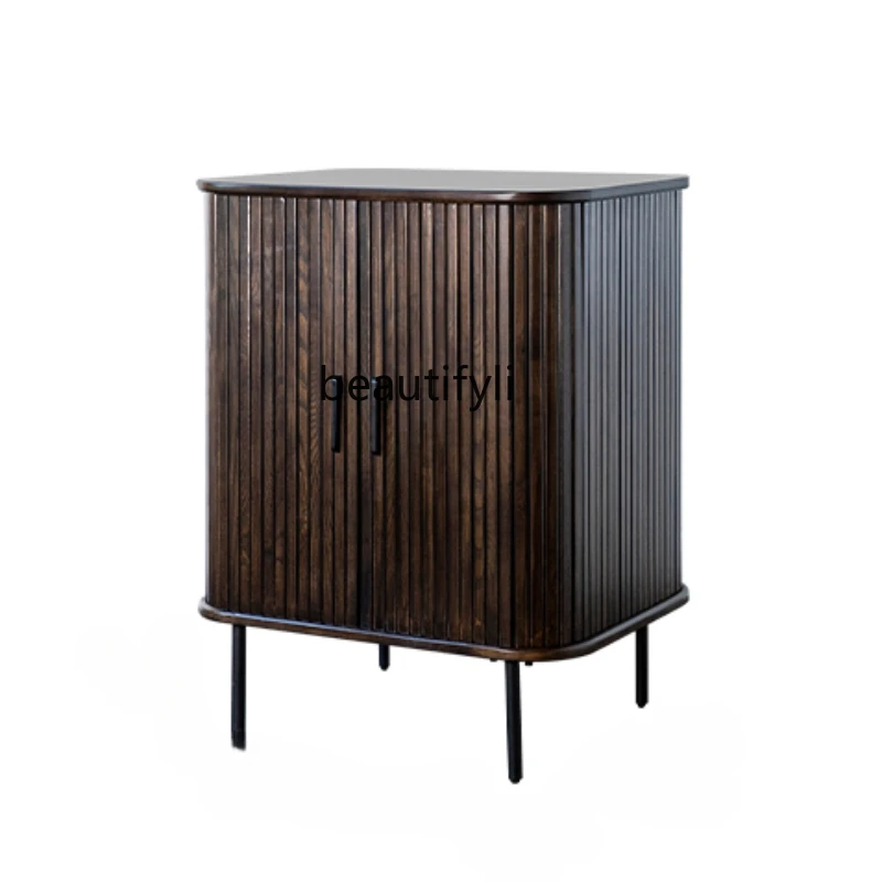 

Danish Design Solid Wood Entrance Cabinet Modern Minimalist Locker Curio Cabinet Nordic Refrigerator Cabinet furniture