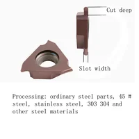 แหวนสแน็ปมุมหน้าเครื่องมือเซาะร่องตื้นสำหรับใส่ CNC ชิ้นส่วนสแตนเลส32R TGF สำหรับเปลี่ยนหัว 5