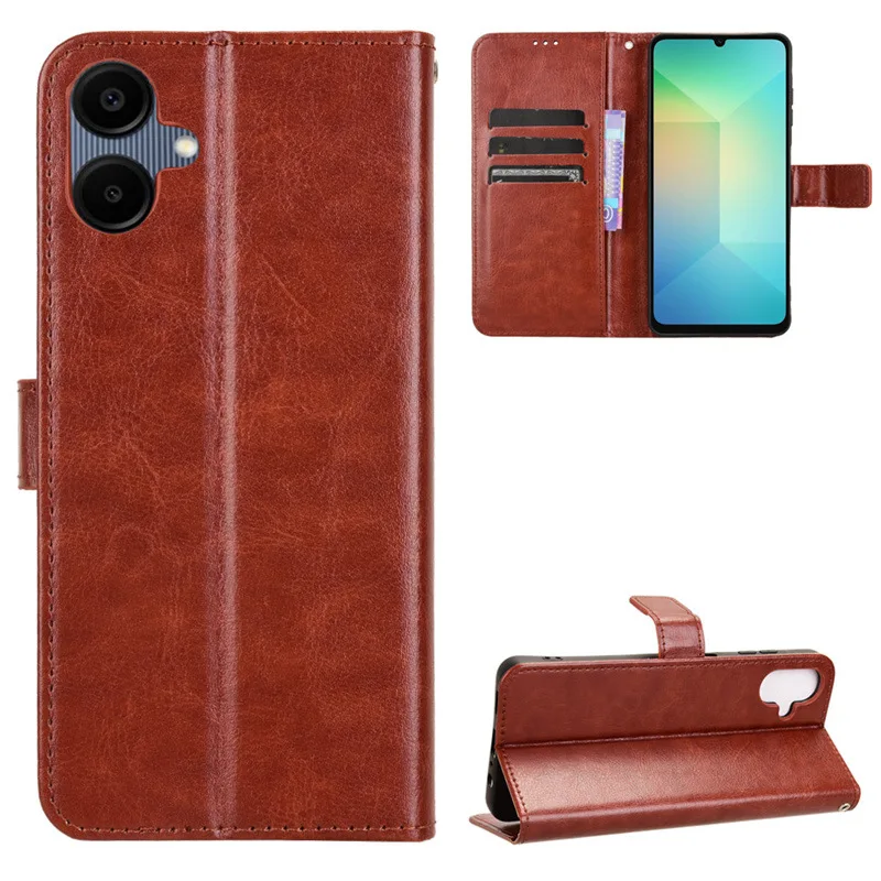 Magnetic Leather Flip Case with Card Holder and Anti-Drop Protection