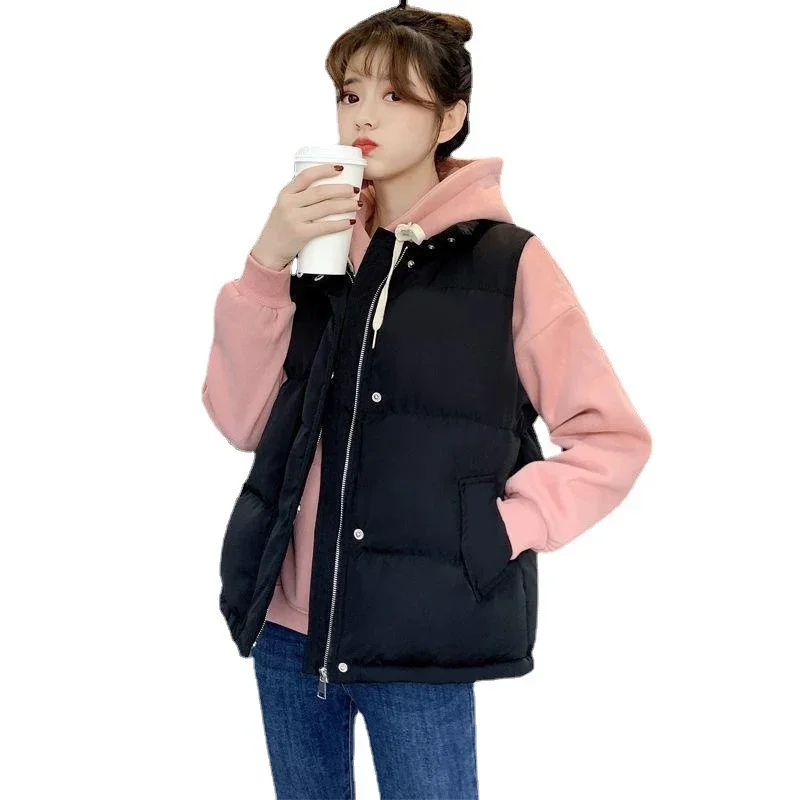 Solid Oversized Vest Jacket 2022 Fall Winter Women Loose Korean Sleeveless Down Jackets Thicken Warm Female Vests Cotton Coats