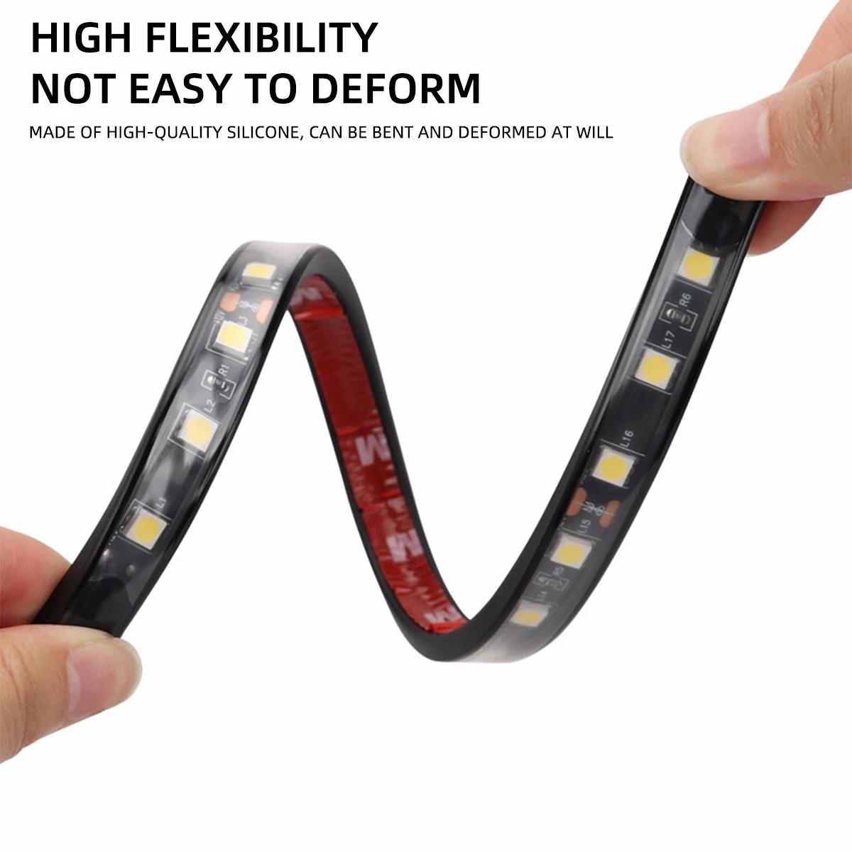 LED Car Under Hood Work Inspection Light Kit Flexible Self-Adhesive Strip Car Engine Cover Inspection Repair Universal 12V