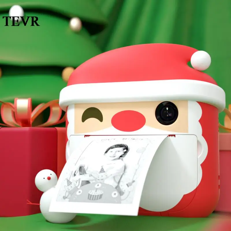 Santa Child Thermal Printing Camera 1200W 1080P Pixel Front and Rear Dual Selfie Polaroid Small SLR Digital |