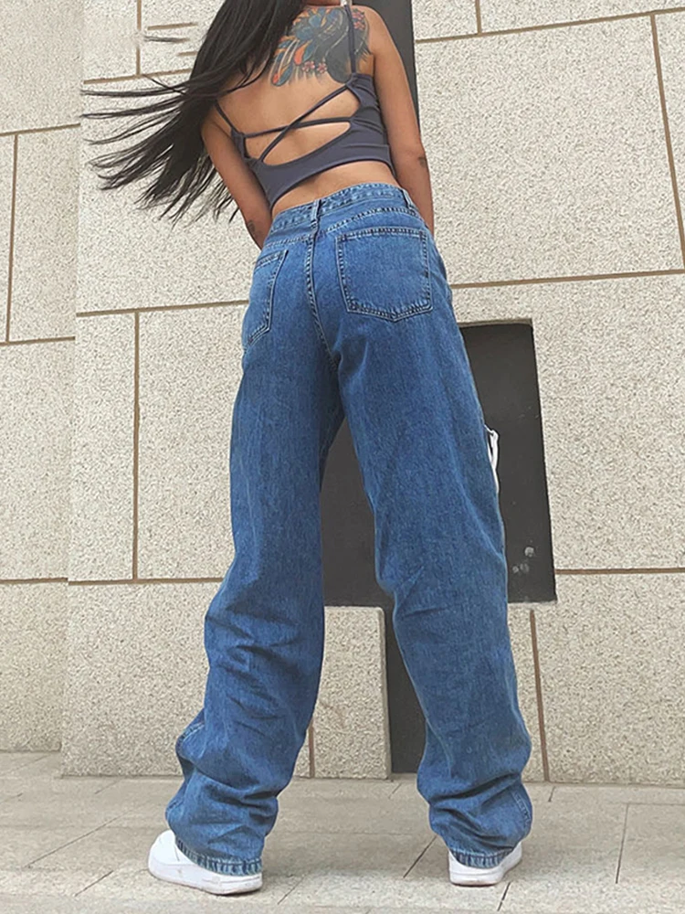 Femme Vêtements Jeans Jeans coupe droite Pantalon en jean Jean OttodAme en coloris Bleu 