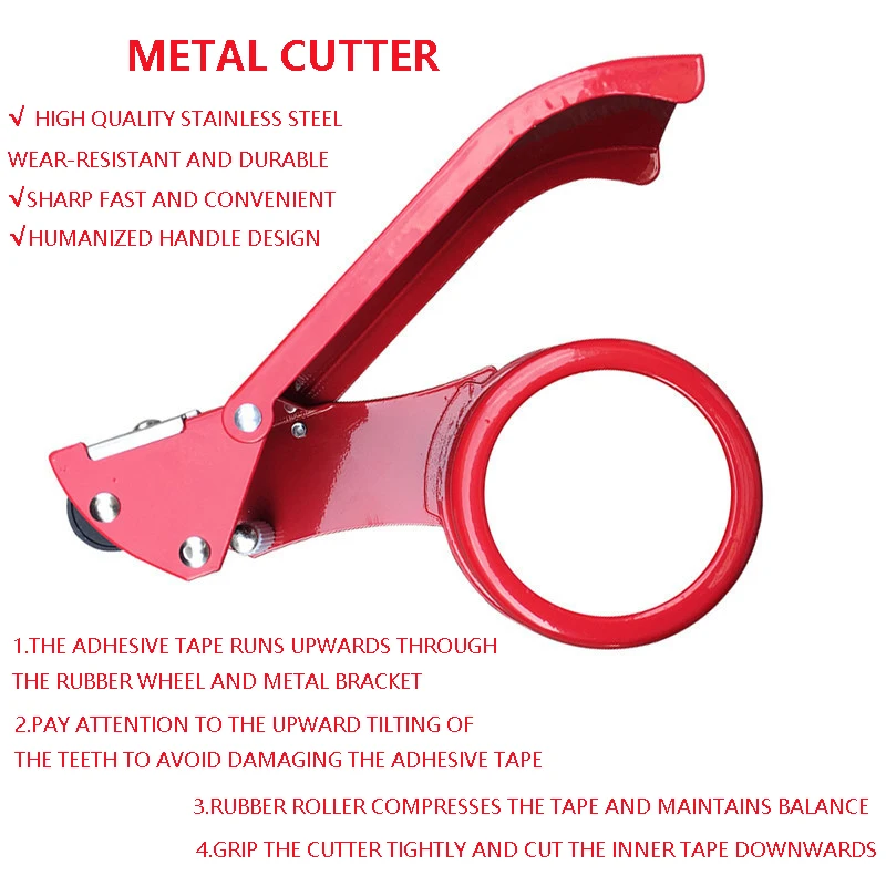 Tape Cutter Creative Paper Box Tape Holder Transparent Tape Cutter Metal Sealing Device 6cm Thick Iron Manual Tool Sealing Packaging Machine