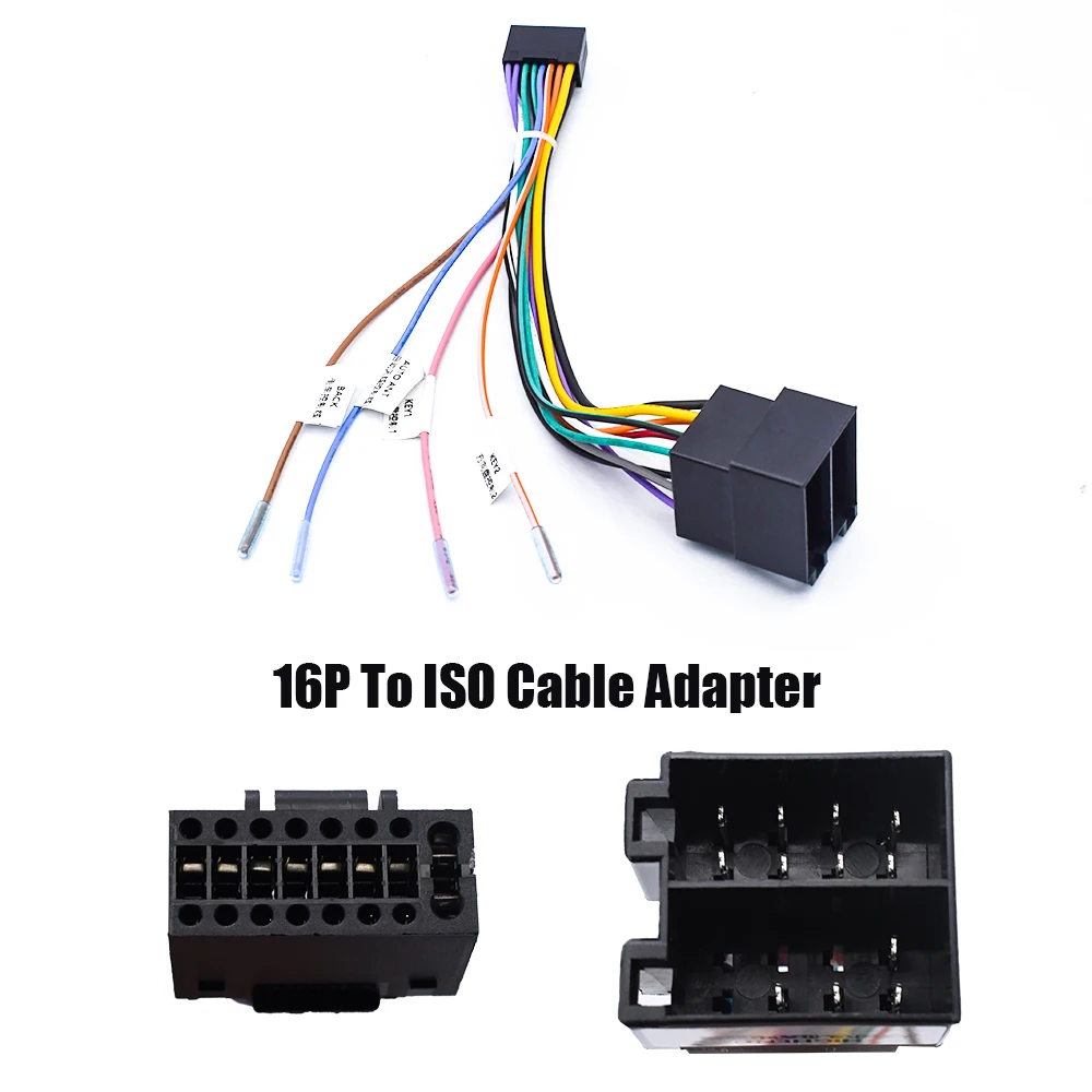 16P Male Plug ISO Female Connector Wiring Harness 16 Pin to ISO Cable Adapter Universal Accessories For Car Android Head Unit car wire cable adapter car stereo accessories automobile connector