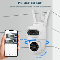 FUERS 5K 10MP double objectif caméra IP Tuya sécurité à domicile intelligente suivi automatique alarme sans fil WIFI CCTV Surveillance caméra extérieure 5