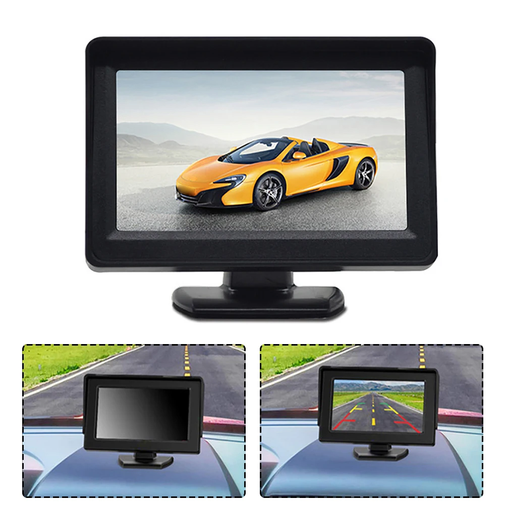 4.3인치 TFT LCD 차량용 모니터 화면(후방 카메라 키트용, 듀얼 AV 비디오 입력 및 PAL/NTSC/AUTO 신호 형식 지원)