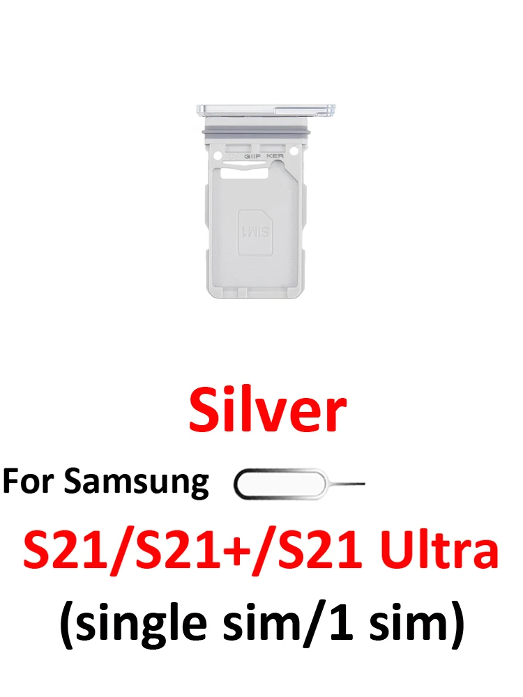Samsung Galaxy S21 Series SIM Card Tray Holder - Black/Silver