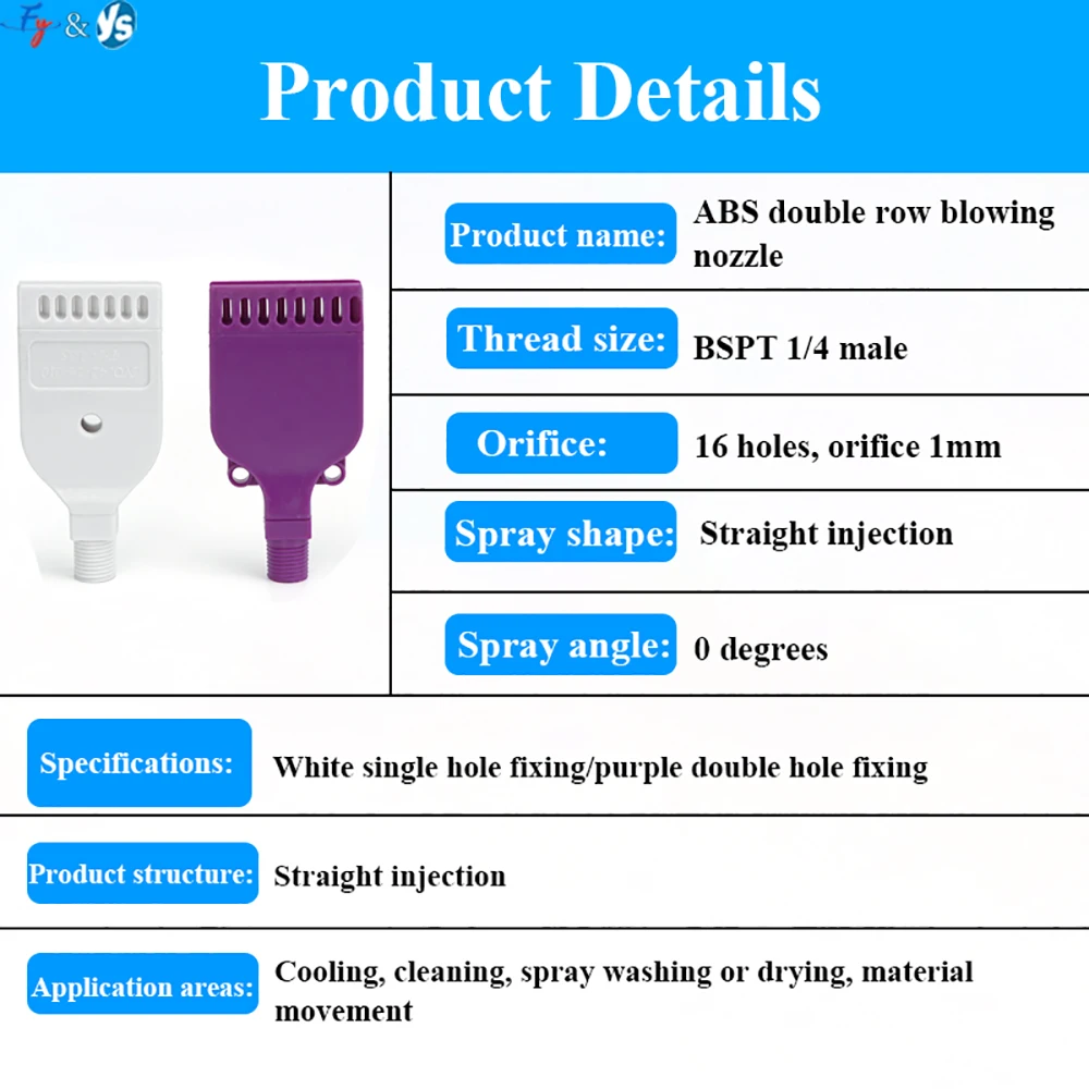 Description Picture 3 of itemDouble Row Air Blower Wind Nozzle 1/4" ABS air blow off nozzle High Impact Air Compress Jet Nozzle Drying Dust Removal Cooling