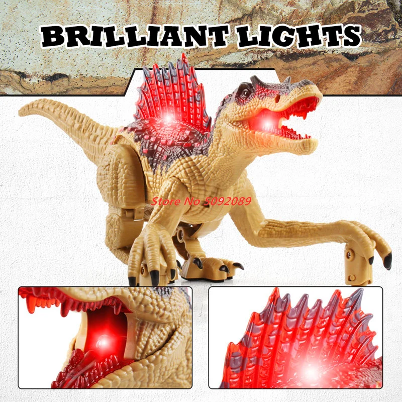 40cm 2.4G RC Spinosaurus Raptor Velociraptor Roar Walking Light Music Simulate  Sound Remote Control Animal Robot Boy Child Gift 4